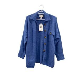 NWT INDUSTRY Blue Heather Button Front Shirt Jacket XS